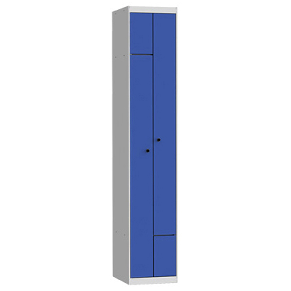 Bloque de 3 Taquillas metálicas de 2 Puertas - Gris/Azul - Hermestan