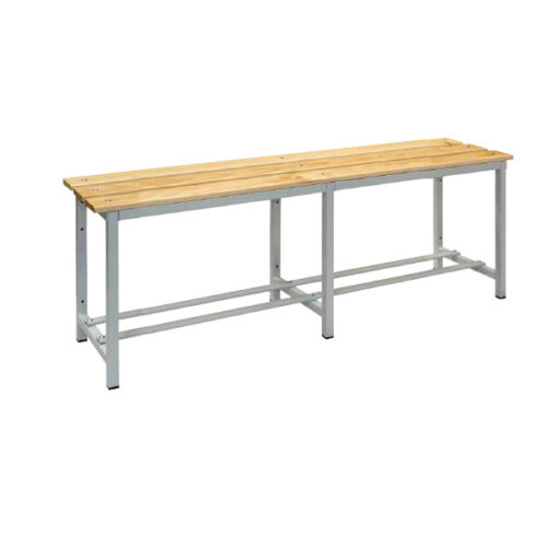 banco de madera y acero