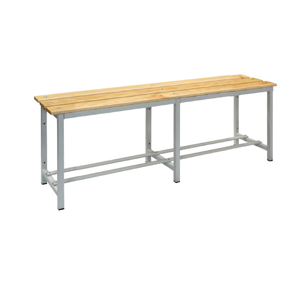 banco de madera y acero