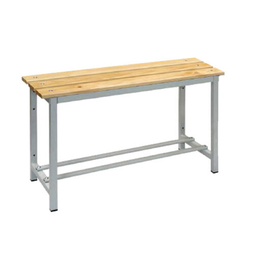 banco de madera y acero