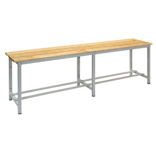 banco de madera y acero