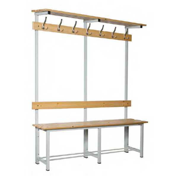 banco de madera y acero