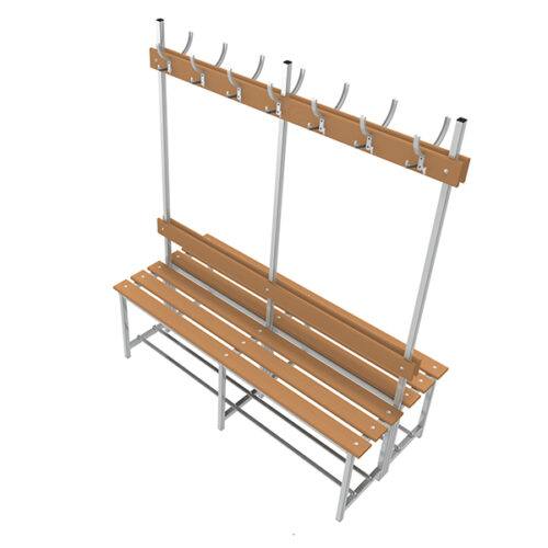 banco de madera y acero