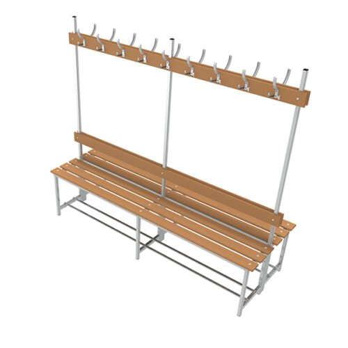 banco de madera y acero