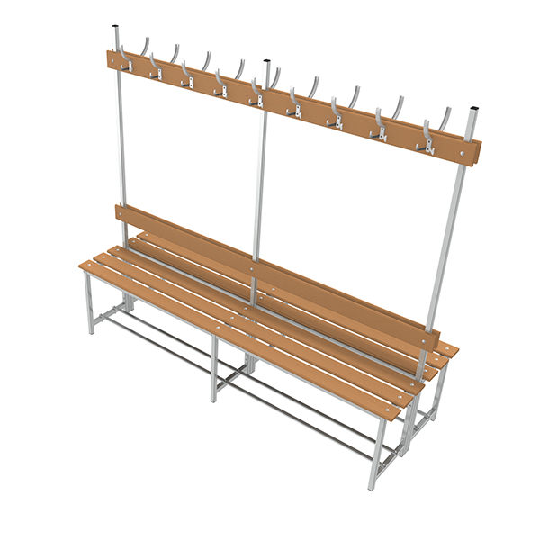 banco de madera y acero