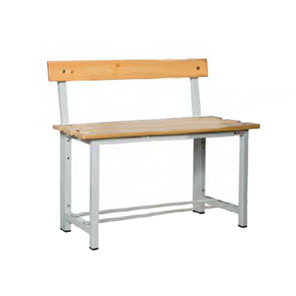 banco de madera y acero