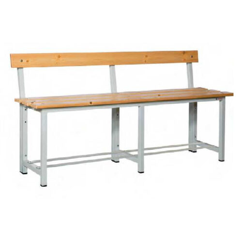 banco de madera y acero