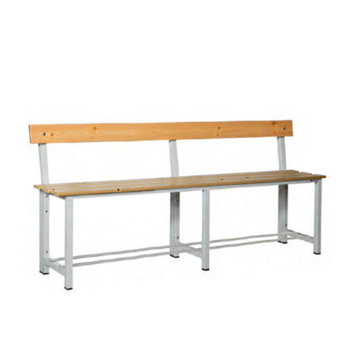 banco de madera y acero