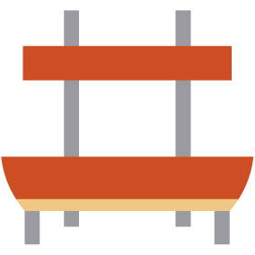 Bancos en madera y acero